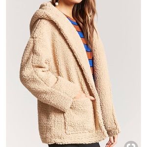 Forever 21 Tan Teddy Shearling Jacket - Size Small
